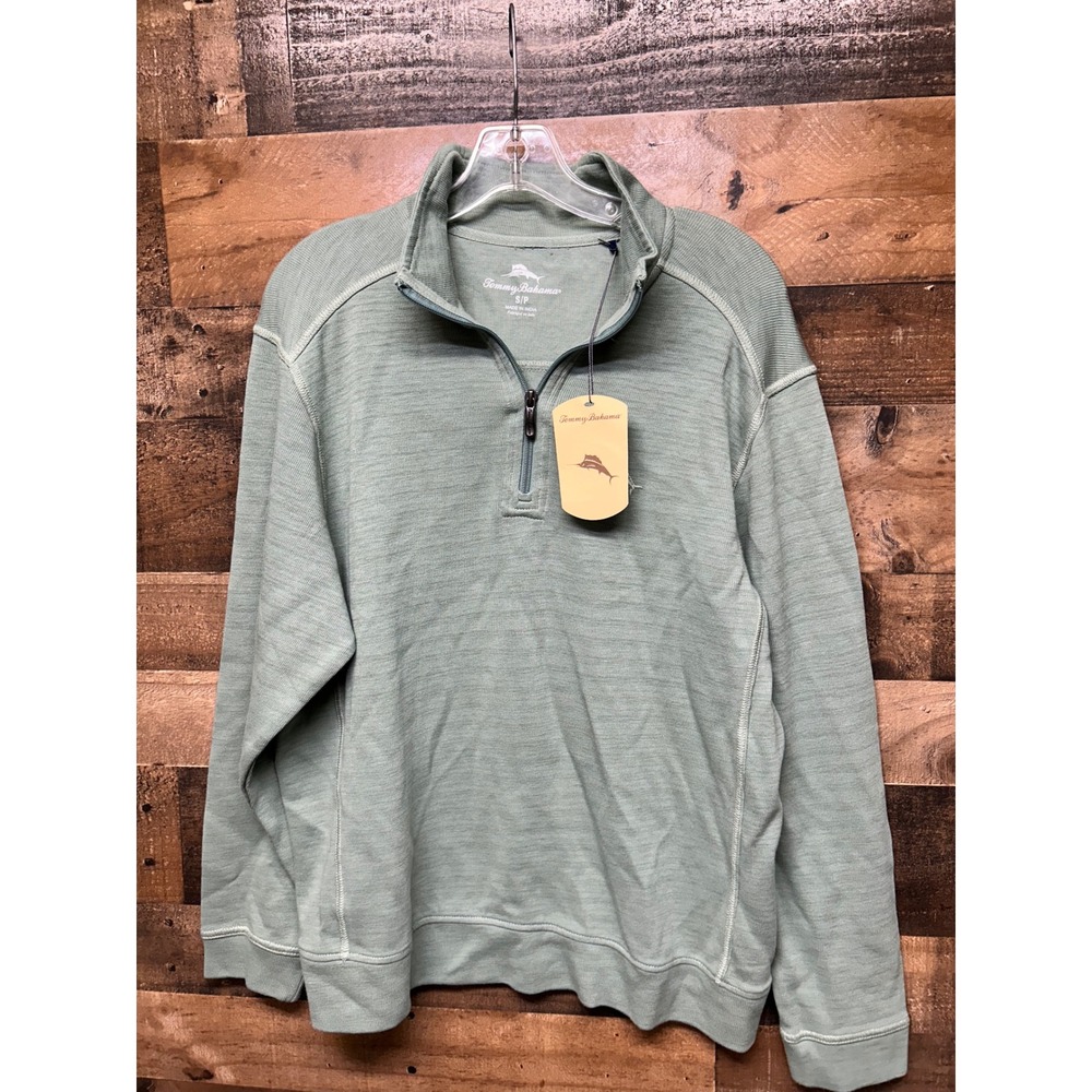 Tommy Bahama Tropical Fern Half Zip Pullover‎ Sweatshirt Mens Small S